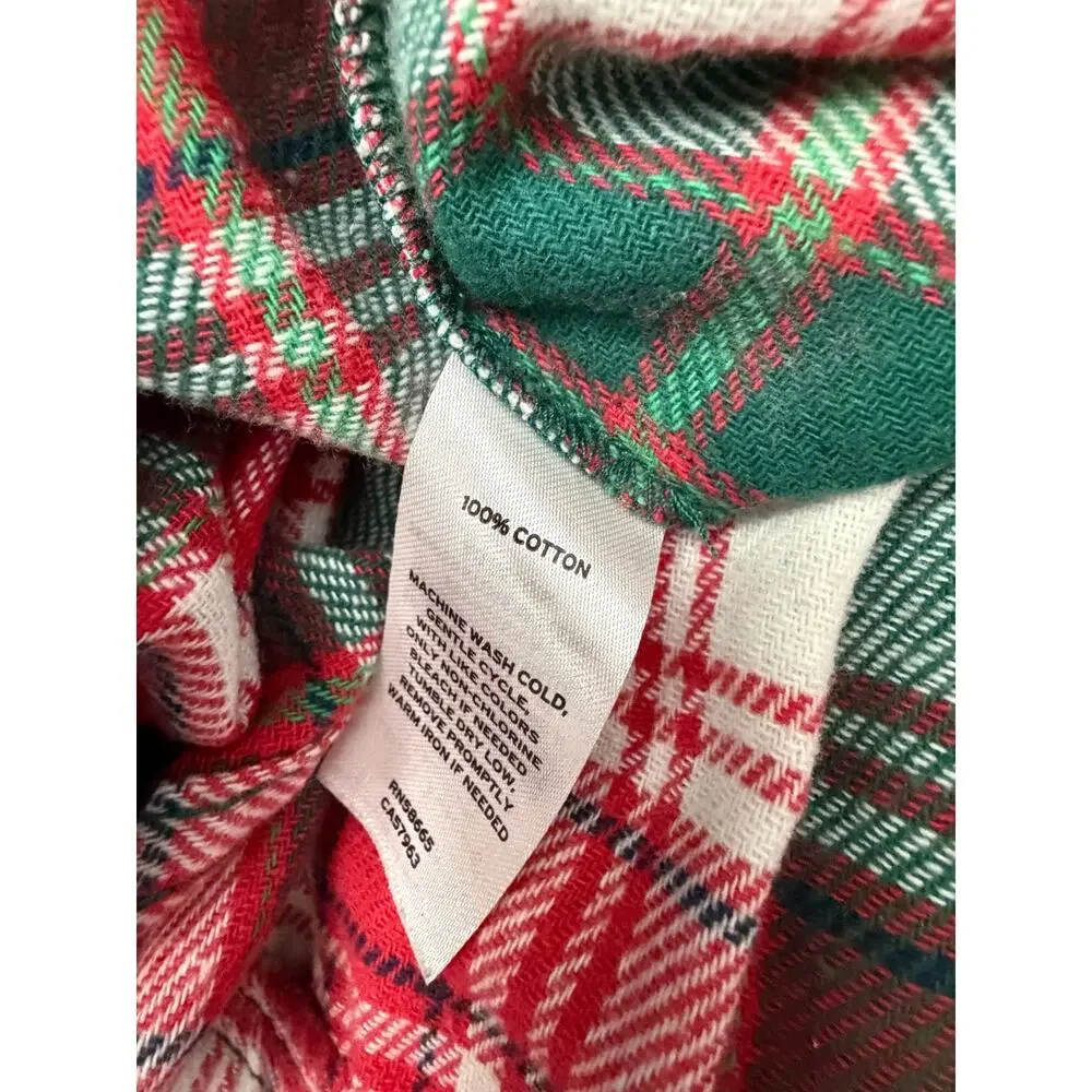 Nordstrom Men’s Flannel Plaid Red White Green‎ Pajama Pants size 2XL XXL NWOT